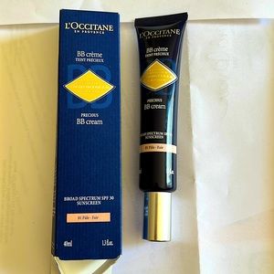 L’Occitane BB cream. SPF 30, 01 fair color. Never used. 1.3 fluid oz large tube.